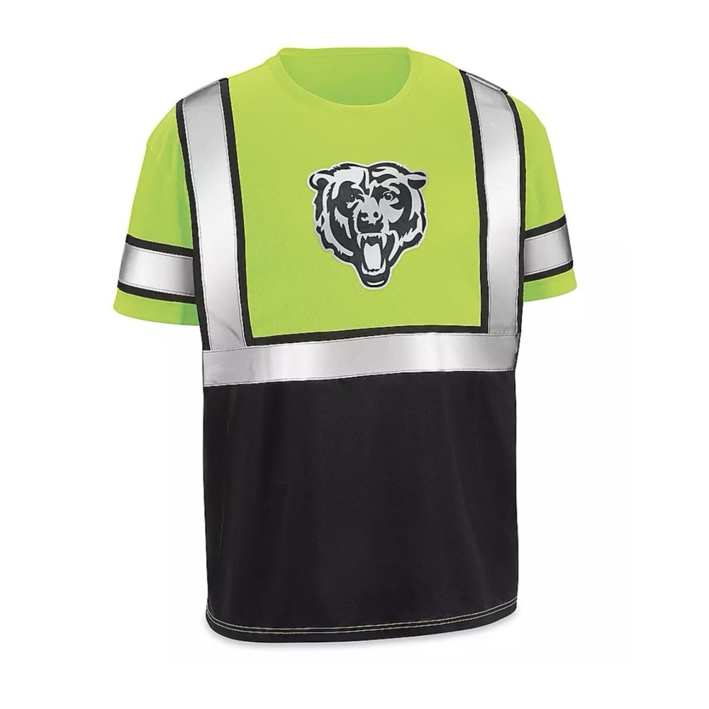 Chicago Bears Hi Vis Safety T Shirt ANSI Class 2 Buffalo Outdoors XL NWT NFL